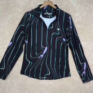 BAD BIRDIE Golf‎ Quarter Zip Long Sleeve Shirt Womens Size Large Pullover